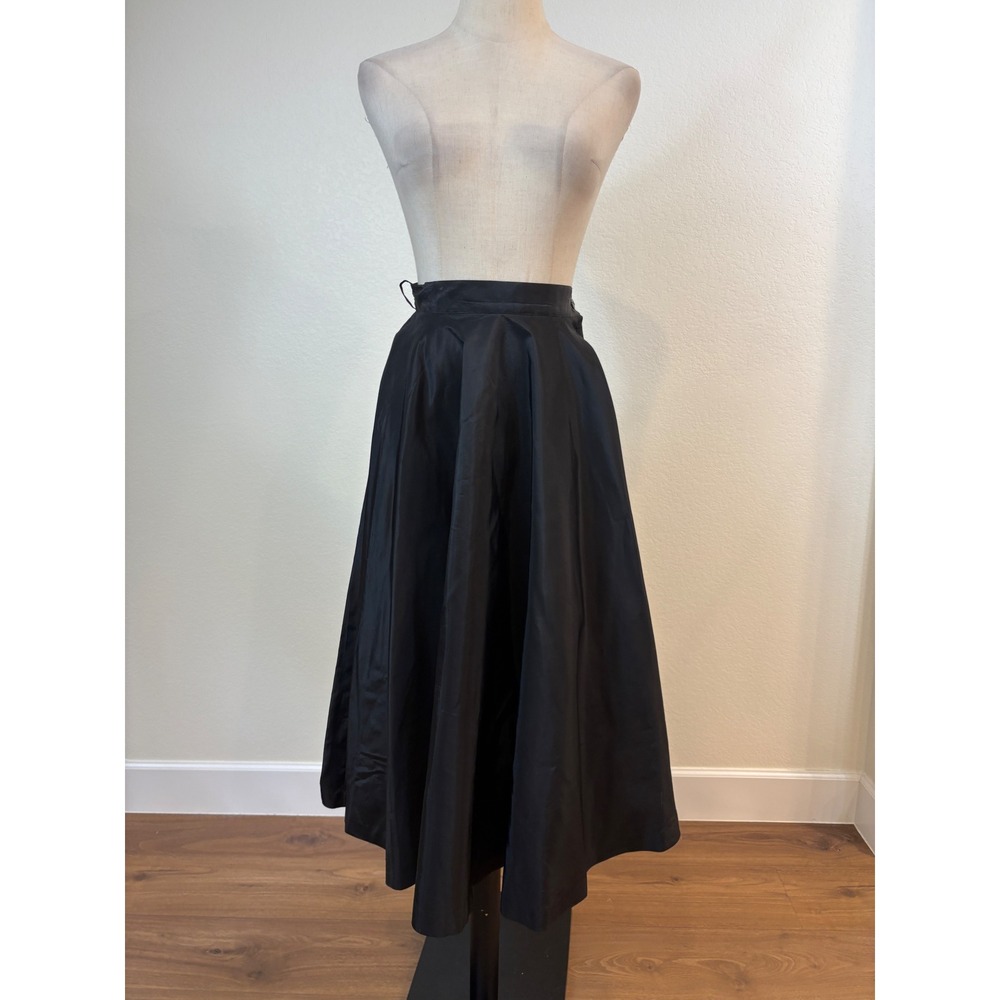 Vtg 50s Smart Set Taffeta Skirt  Black Full‎ Netting Petticoat Rockabilly pin up